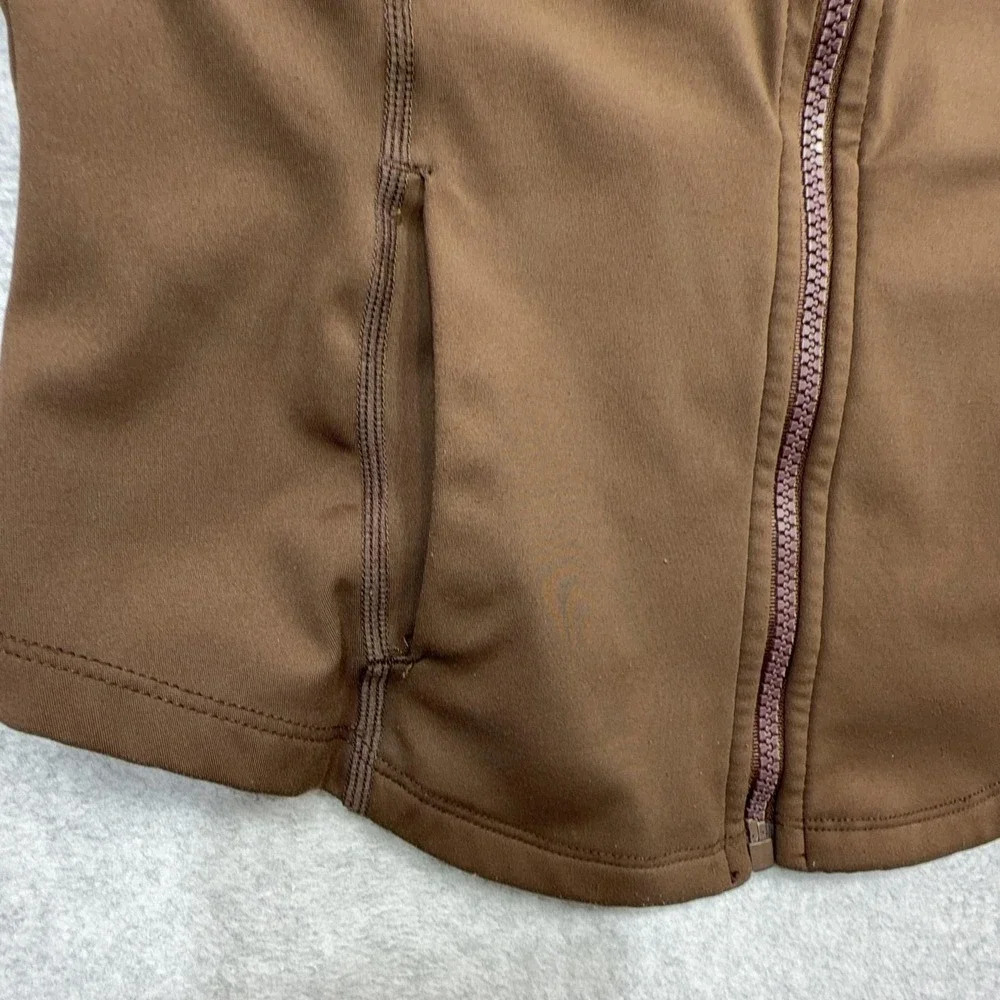 Alo Yoga Jacket Womens XS Brown Track Hooded Full Zip Performance Thumbholes